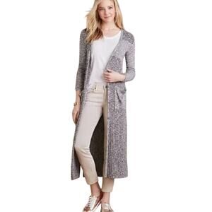 Anthropologie / Saturday Sunday Semana Gray Heather Long Duster Cardigan Size XS